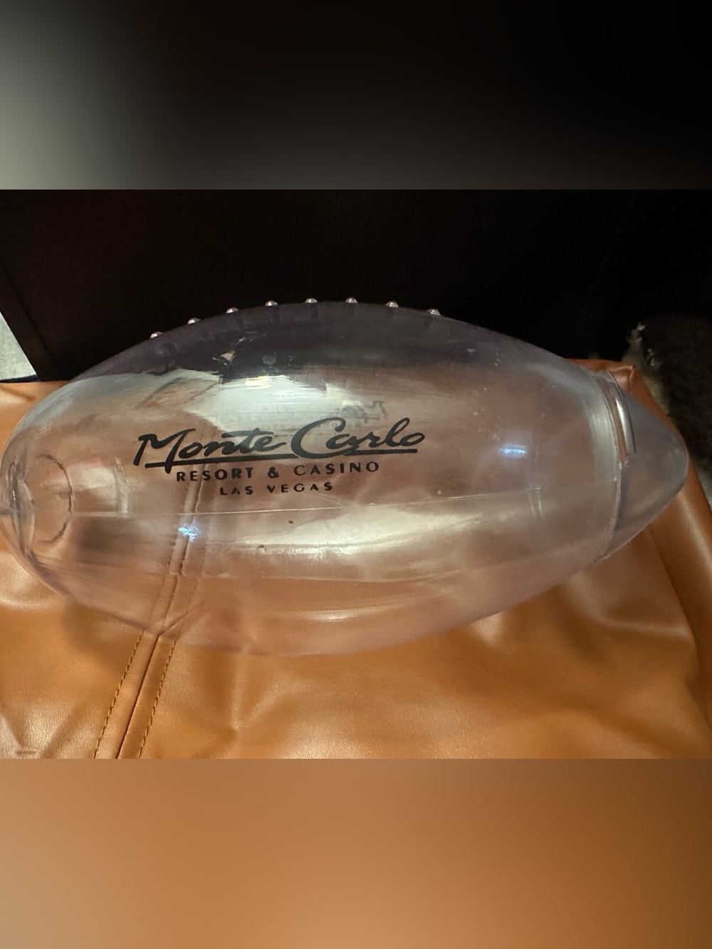 Plastic football cup from Monte Carlo resort Las Vegas
